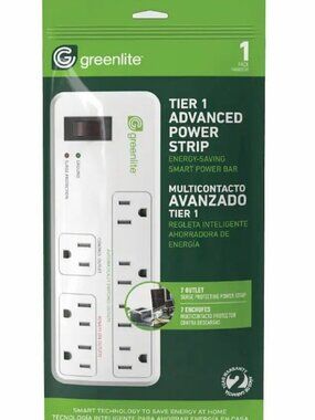 Greenlite Tier 1 Advanced Power Strip 7 Outlet Energy Saving Surge Protector